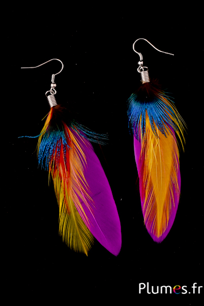 Boucles d'oreilles - longueur 11 cm - violet